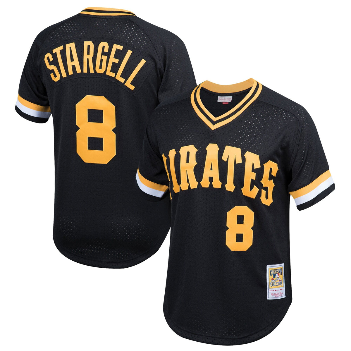 Youth Pittsburgh Pirates Willie Stargell & Ness Black Cooperstown Collection Mesh Batting Practice Jersey product image 1,