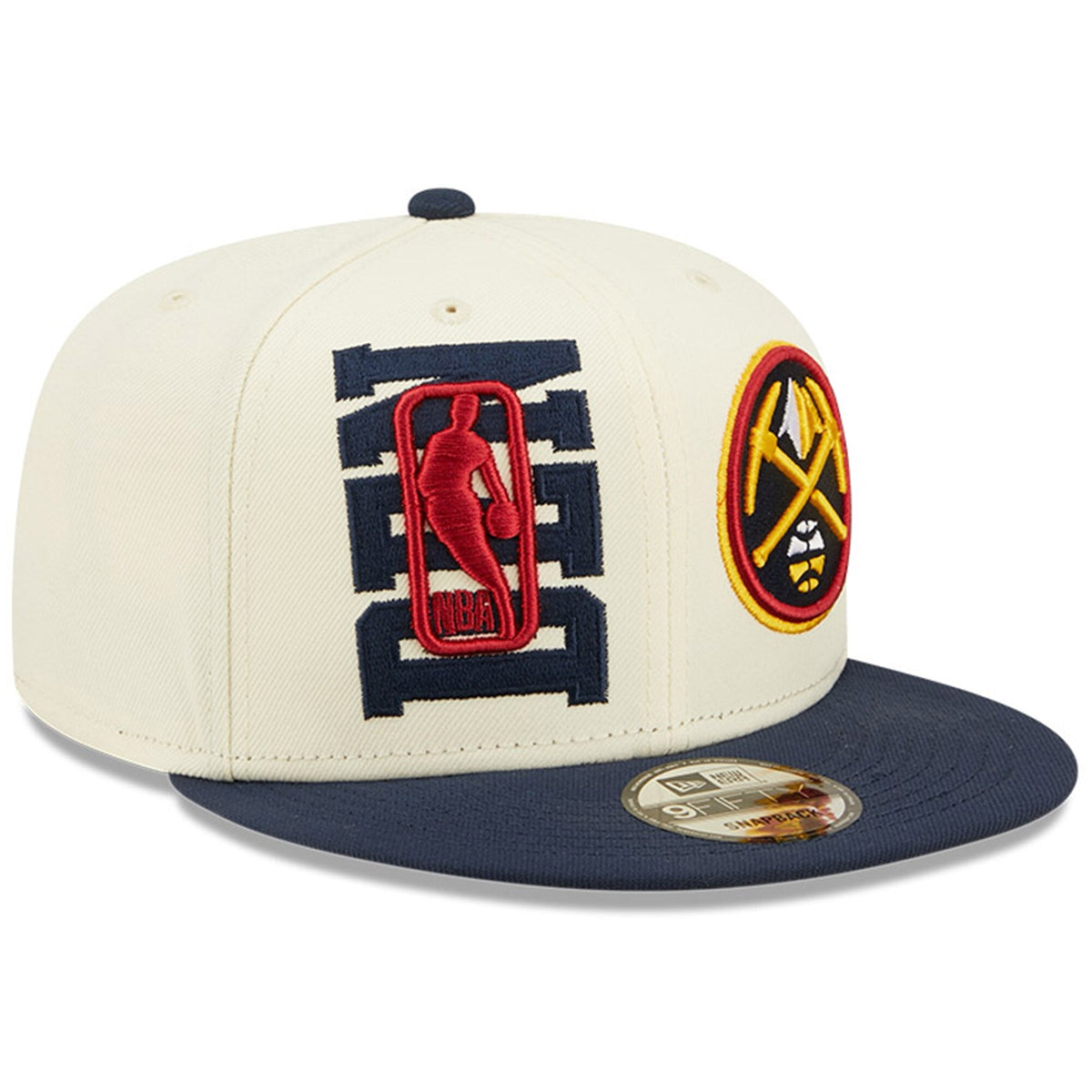 Denver Nuggets New Era 2022 NBA Draft 9FIFTY Snapback Adjustable Hat - Cream/Navy product image 3, provided for visual