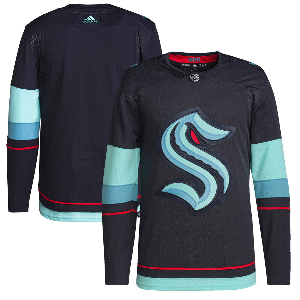 Seattle Kraken adidas Navy Home Authentic Primegreen Jersey for Men product image 1, provided for visual reference and