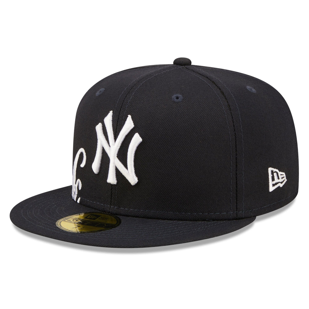 New York Yankees New Era Navy Sidesplit 59FIFTY Fitted Hat for Men product image 3, provided for visual reference and
