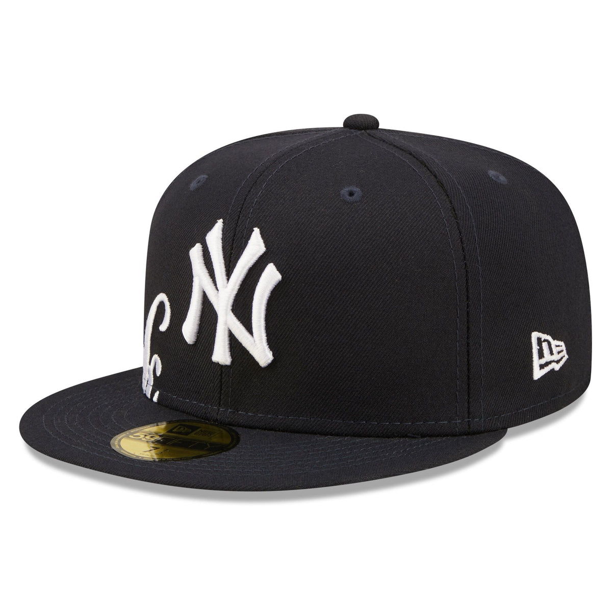 New York Yankees New Era Navy Sidesplit 59FIFTY Fitted Hat for Men product image 3, provided for visual reference and