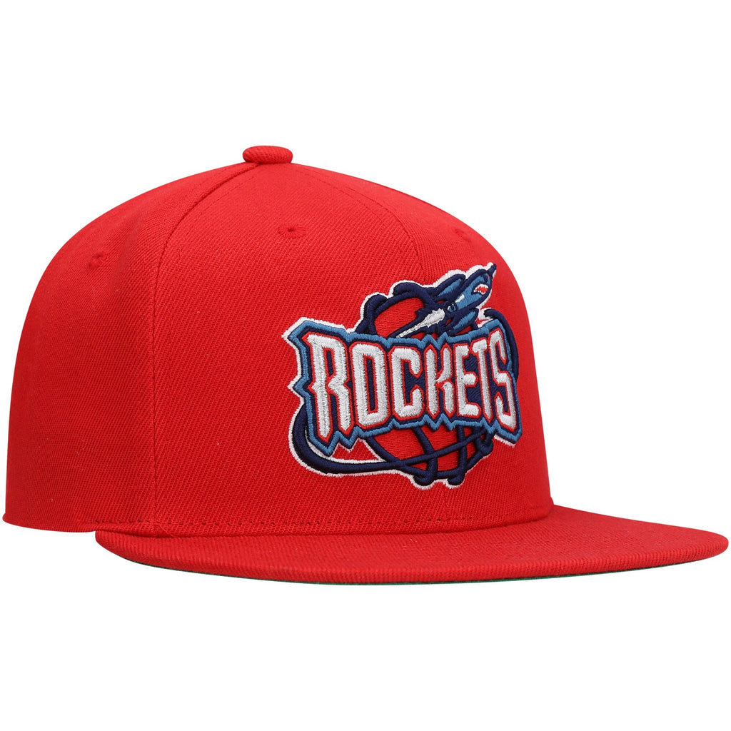 Mitchell & Ness Houston Rockets Hardwood Classics Red Adjustable Snapback Hat for Men product image 3, provided for visual