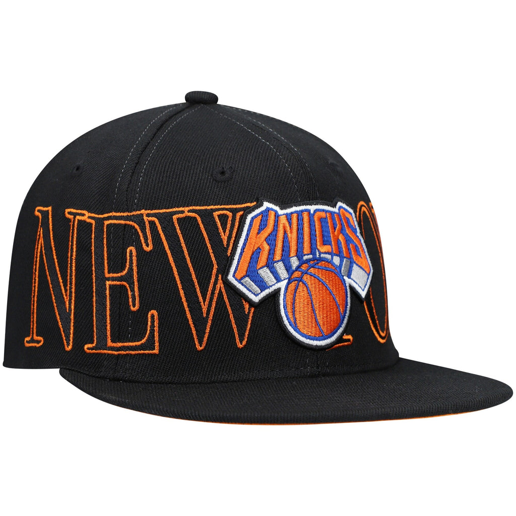 Mitchell & Ness Black New York Knicks Winner Circle Snapback Hat for Men product image 3, provided for visual reference and