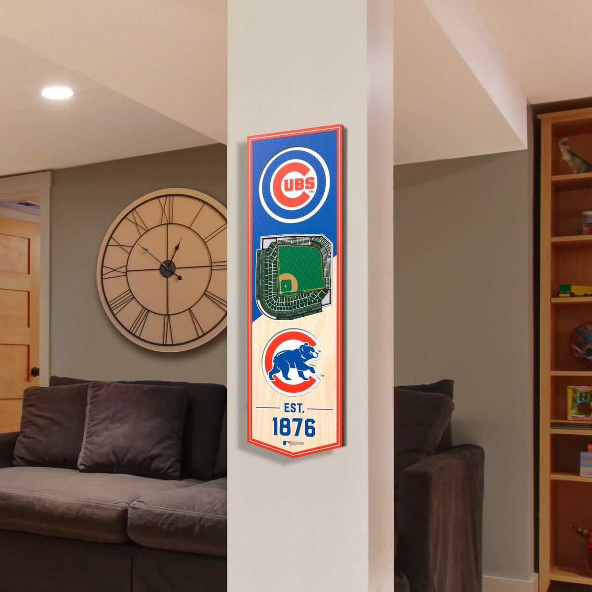 Chicago Cubs 6'' x 19'' 3D StadiumView Banner product image 3, provided for visual reference and product detail review