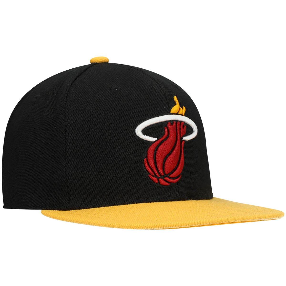 Miami Heat Mitchell & Ness Core Basic Snapback Hat - Black product image 3, provided for visual reference and product detail