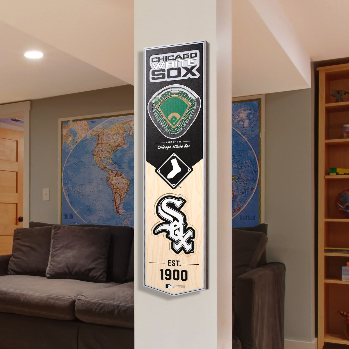 Chicago White Sox 8'' x 32'' 3D StadiumView Banner product image 3, provided for visual reference and product detail review