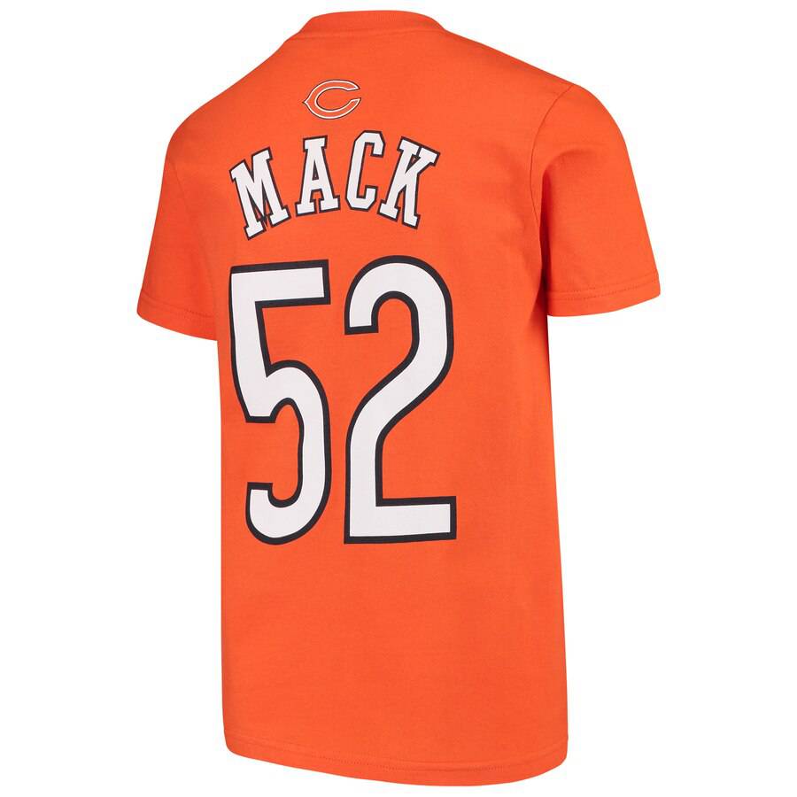 Chicago Bears Youth Khalil Mack NFL Mainliner Orange Name and Number T- shirt product image 3, provided for visual reference