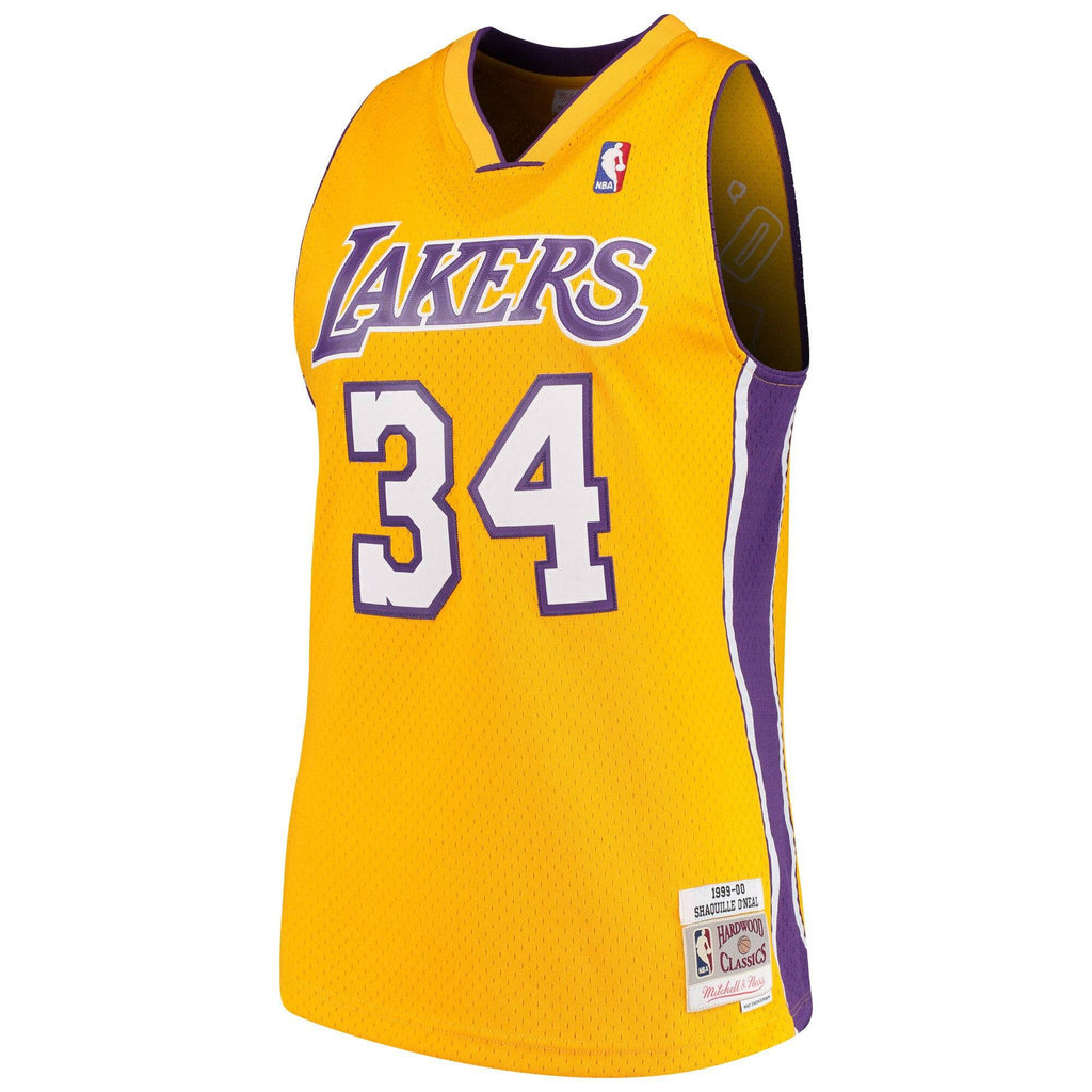 Men’s Shaquille O’Neal Los Angeles Lakers 1999-00 Gold Swingman Replica Jersey By Mitchell & Ness product image 2, provided
