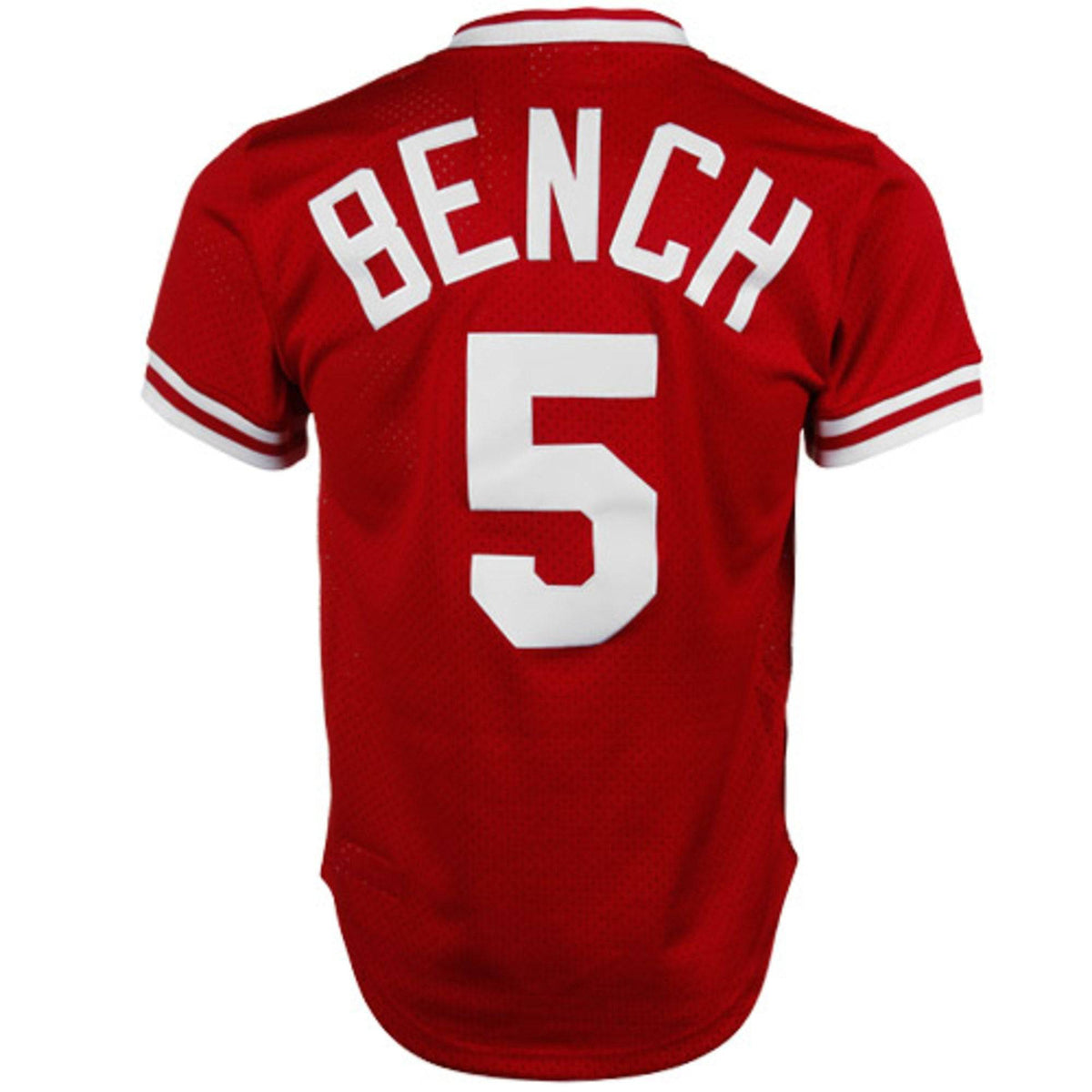 Cincinnati Reds Johnny Bench Mitchell & Ness Red 1983 Authentic Cooperstown Collection Mesh Batting Practice Jersey for Men