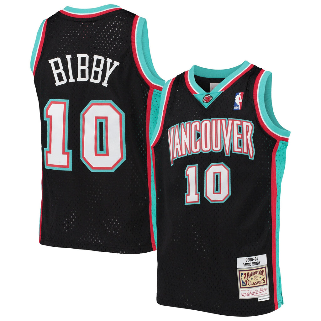 Youth Vancouver Grizzlies Mike Bibby Mitchell & Ness Black 2000-01 Hardwood Classics Swingman Jersey product image 1,