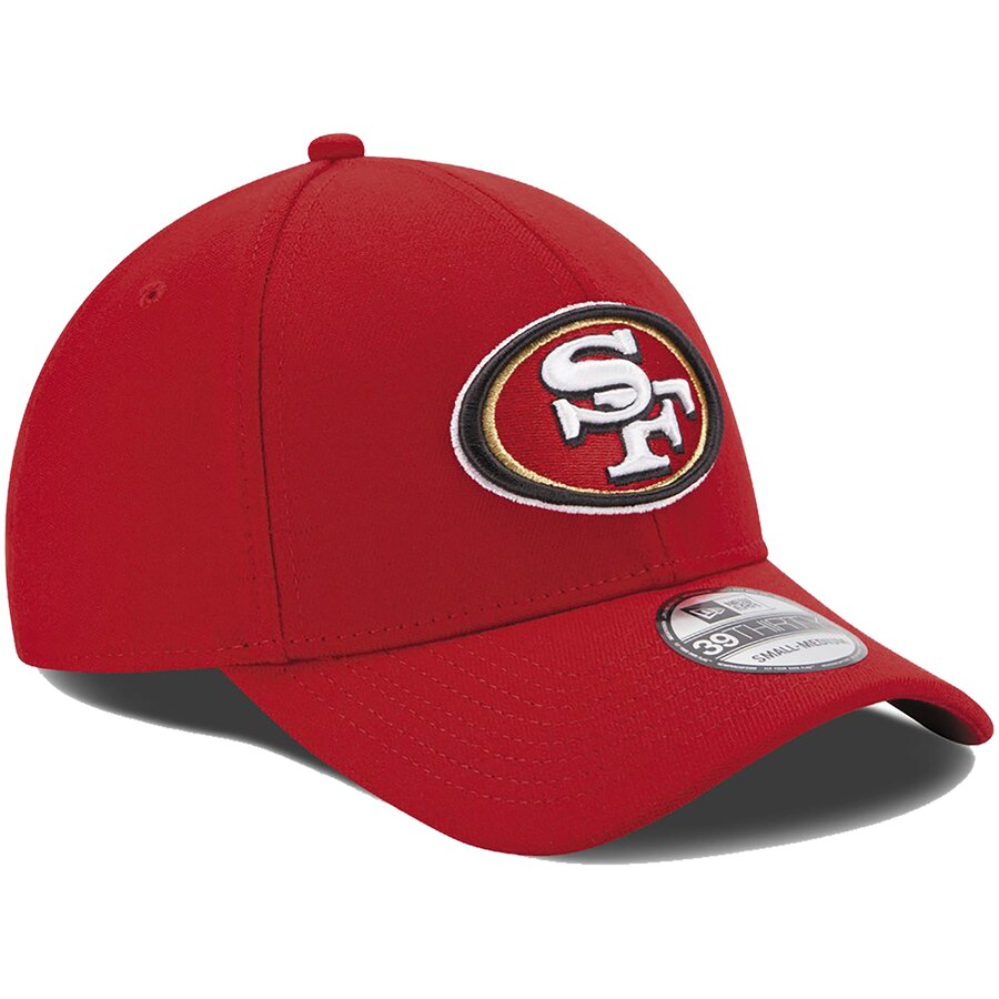 Mens San Francisco 49ers New Era Scarlet 39THIRTY Team Classic Flex Hat product image 3, provided for visual reference and