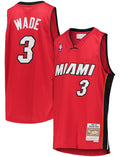 Youth Miami Heat Dwyane Wade Mitchell & Ness Red 2005-06 Hardwood Classics Jersey product image 1, provided for visual
