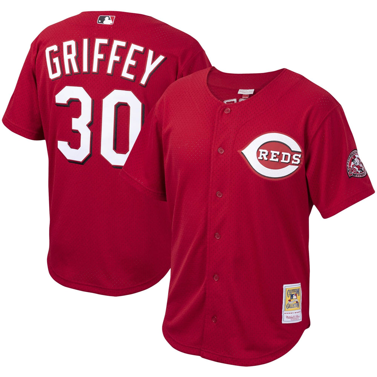 Youth Cincinnati Reds Ken Griffey Jr. Mitchell & Ness Red Cooperstown Collection Batting Practice Jersey product image 1,