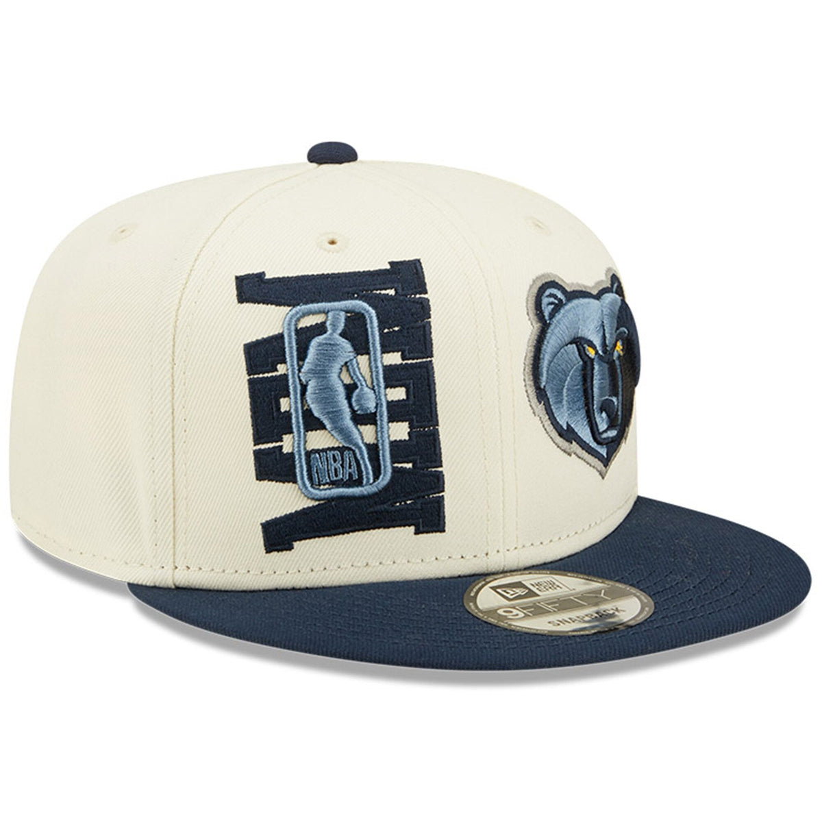 Memphis Grizzlies New Era 2022 NBA Draft 9FIFTY Snapback Adjustable Hat - Cream/Navy product image 3, provided for visual