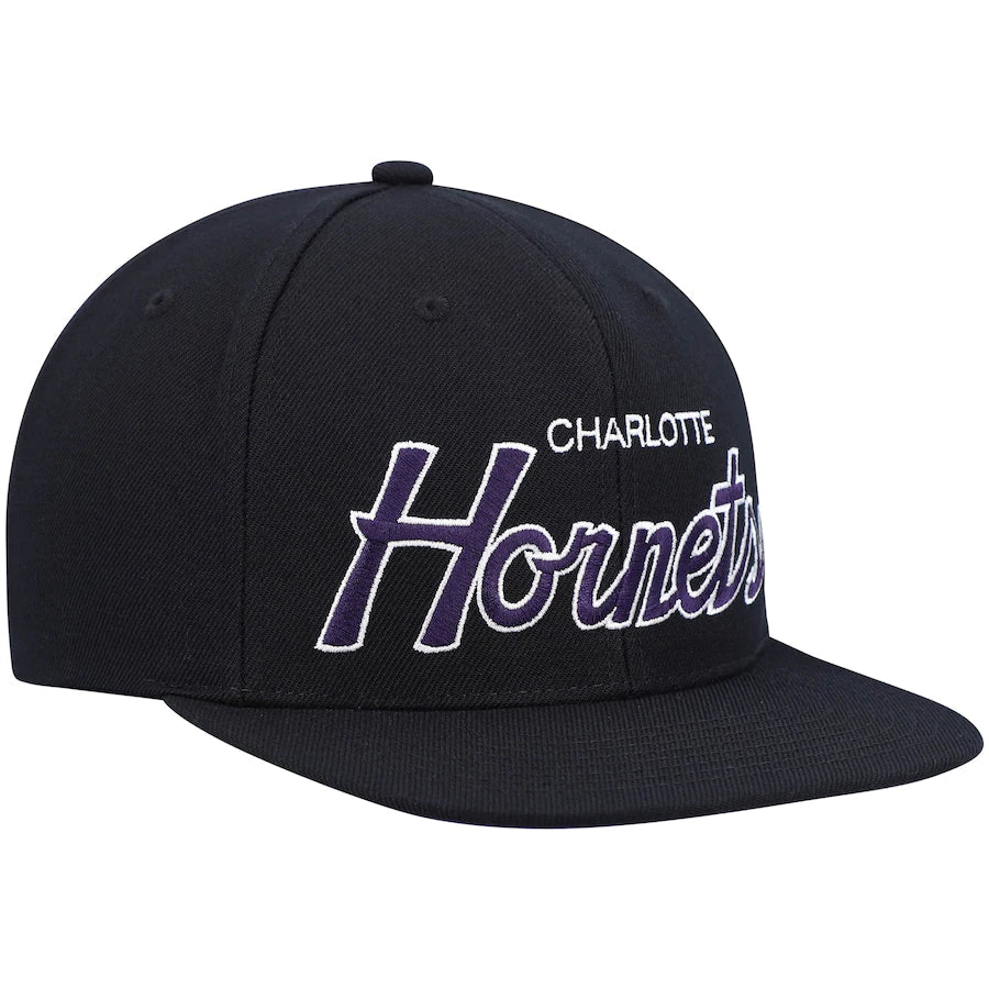 Charlotte Hornets Team Script 2.0 Mitchell & Ness Snapback Hat product image 3, provided for visual reference and product