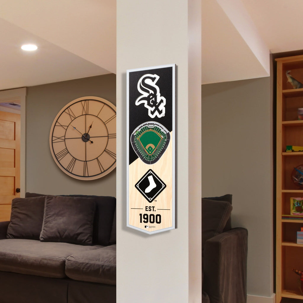 Chicago White Sox 6'' x 19'' 3D StadiumView Banner product image 3, provided for visual reference and product detail review