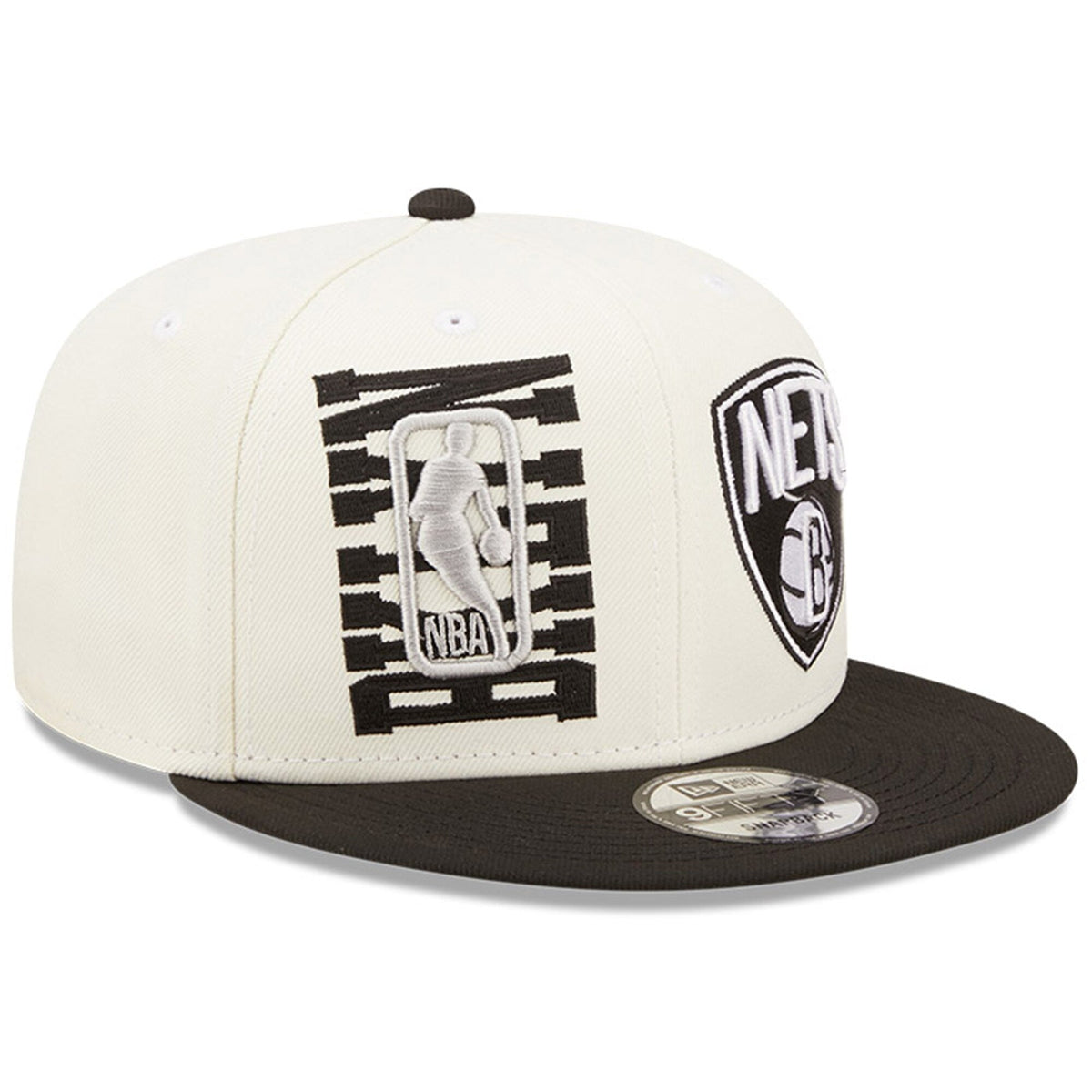 Brooklyn Nets New Era 2022 NBA Draft 9FIFTY Snapback Adjustable Hat - Cream/Black product image 3, provided for visual