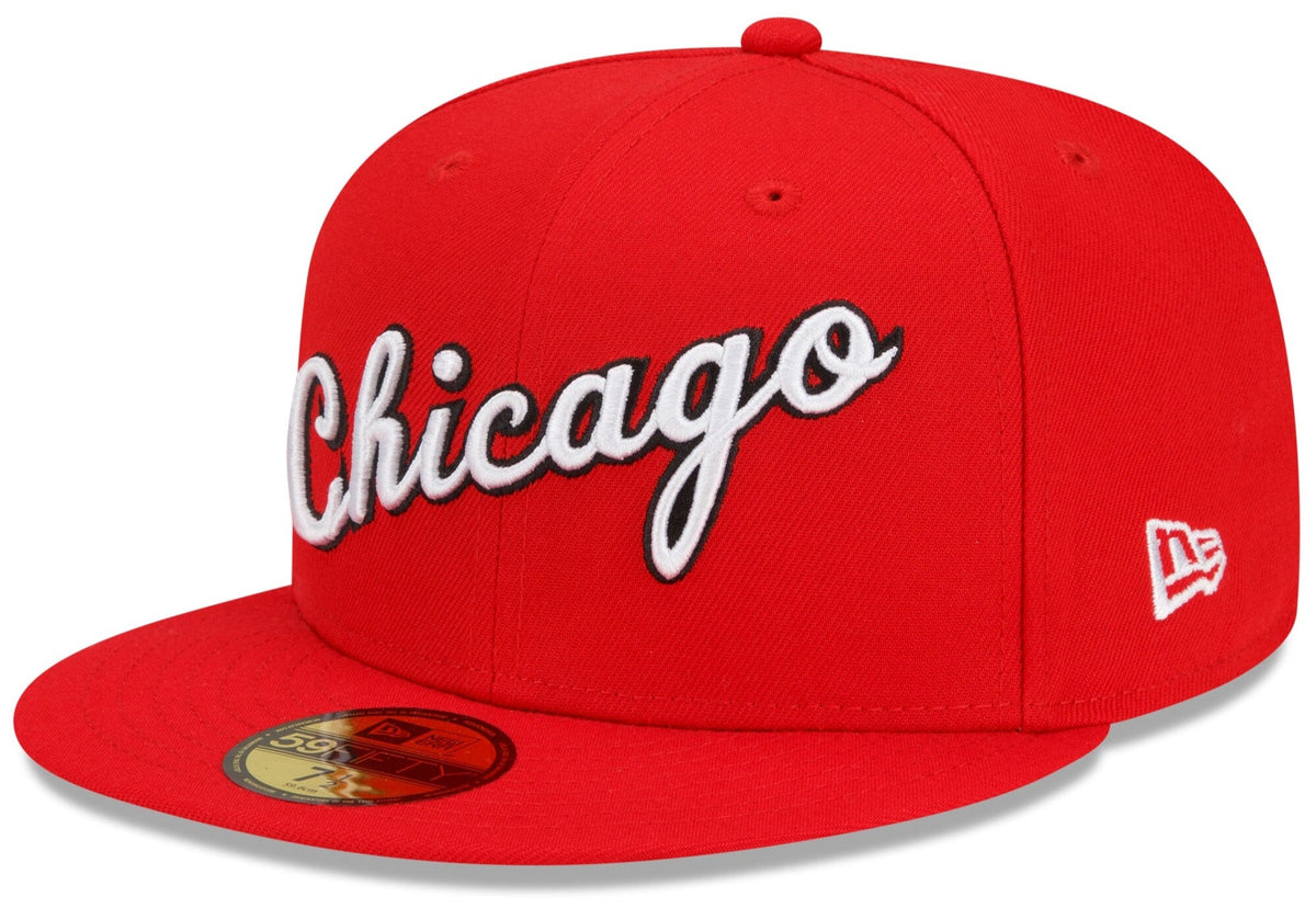 Chicago Bulls New Era 2021/22 City Edition Alternate 59FIFTY Fitted Hat - Red product image 1, provided for visual reference
