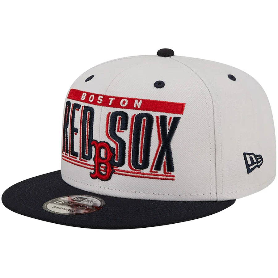 Boston Red Sox White and Navy Retro Title 9FIFTY Snapback Hat for Men product image 3, provided for visual reference and