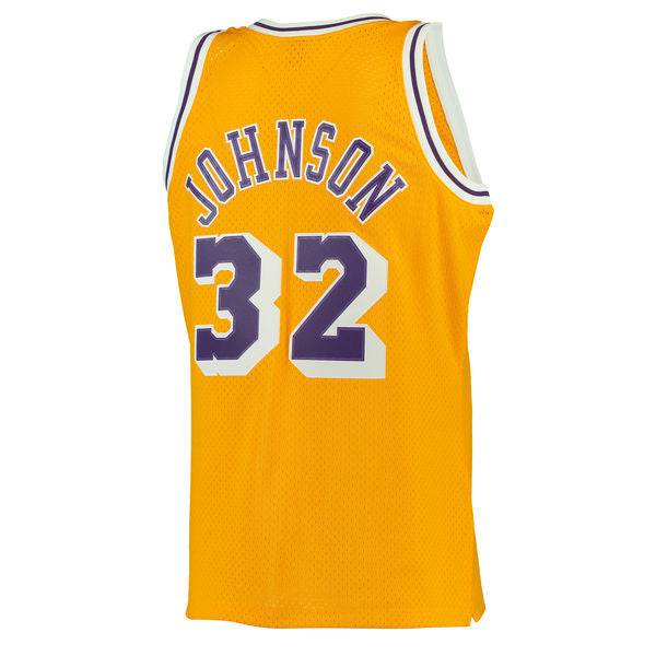 Los Angeles Lakers Magic Johnson Mitchell & Ness Gold 1984-85 Hardwood Classics Swingman Jersey for Men product image 3,