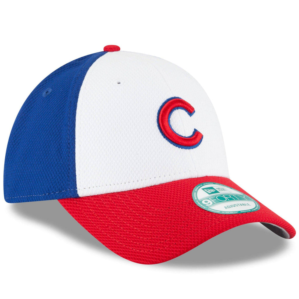 Chicago Cubs New Era White/Red Perforated Block 9FORTY Adjustable Hat for Men product image 3, provided for visual reference