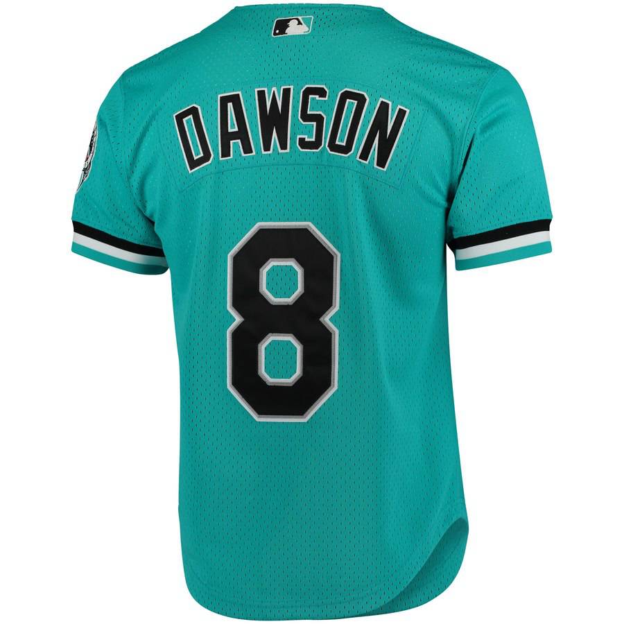 Florida Marlins Andre Dawson 1995 Mitchell & Ness Teal Fashion Cooperstown Collection Mesh Batting Practice Jersey for Men