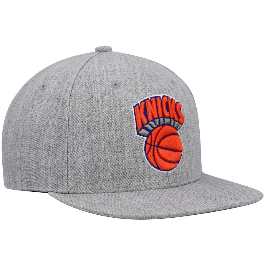 New York Knicks HWC Gray Heathered 2.0 Mitchell & Ness Snapback Hat product image 3, provided for visual reference and