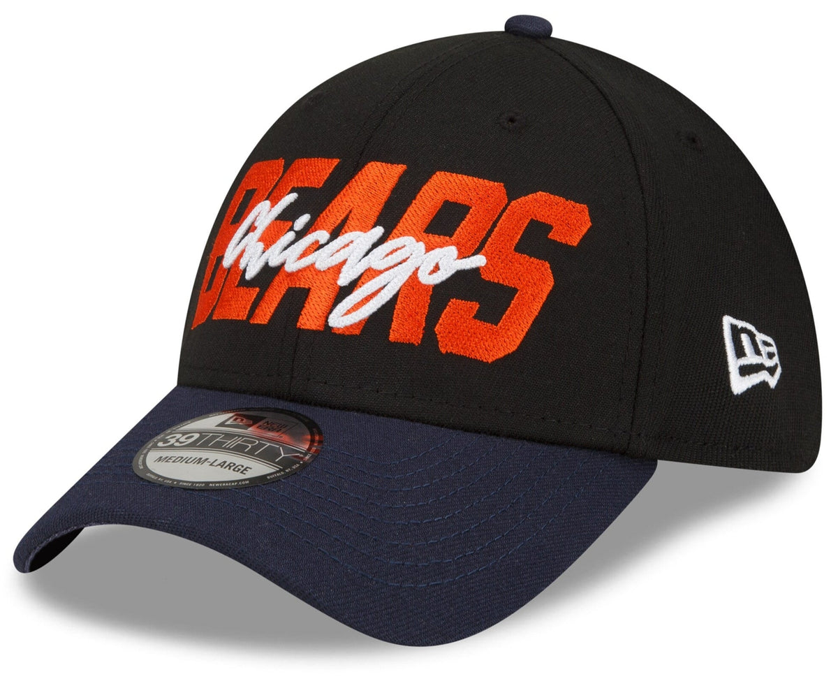 Chicago Bears New Era Black/Navy 2022 NFL Draft 39THIRTY Flex Hat for Men product image 1, provided for visual reference and