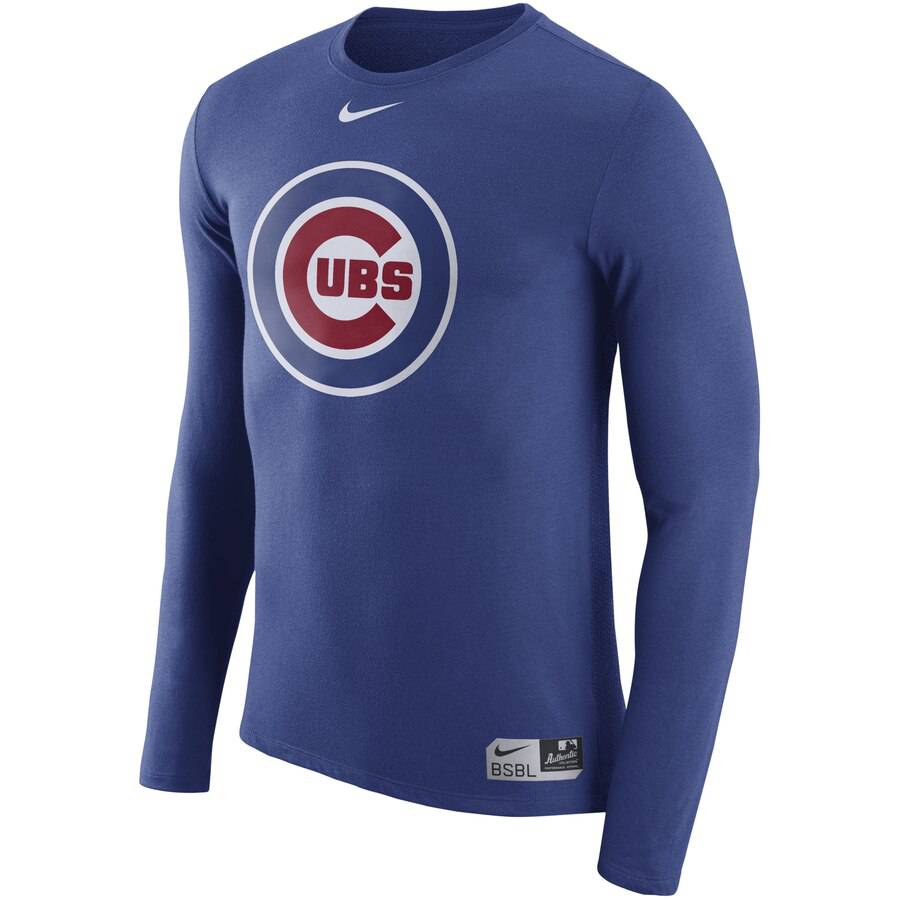 Chicago Cubs Nike Authentic Collection Blend Performance Long Sleeve T-Shirt product image 2, provided for visual reference
