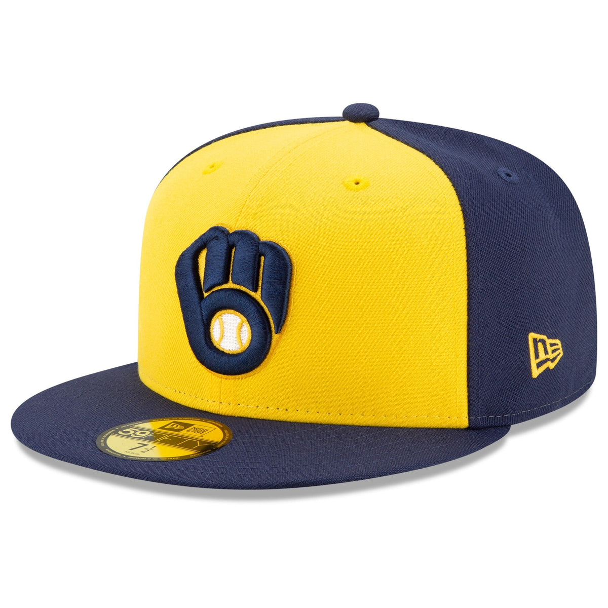 Milwaukee Brewers New Era Navy/Yellow Alternate Authentic Collection On-Field 59FIFTY Fitted Hat for Men product image 1,