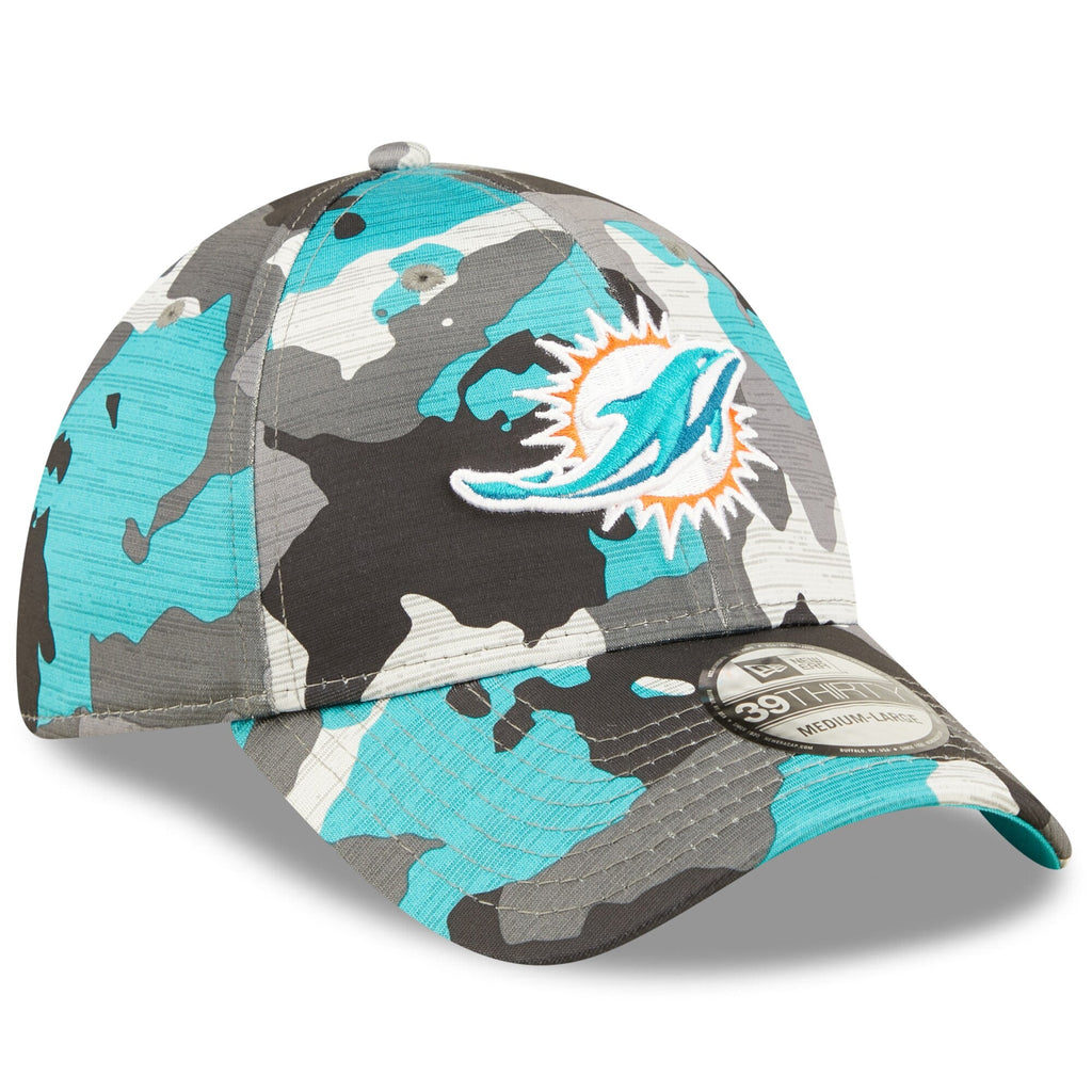 Miami Dolphins New Era Camo 2022 NFL Training Camp Official 39THIRTY Flex Hat for Men product image 3, provided for visual