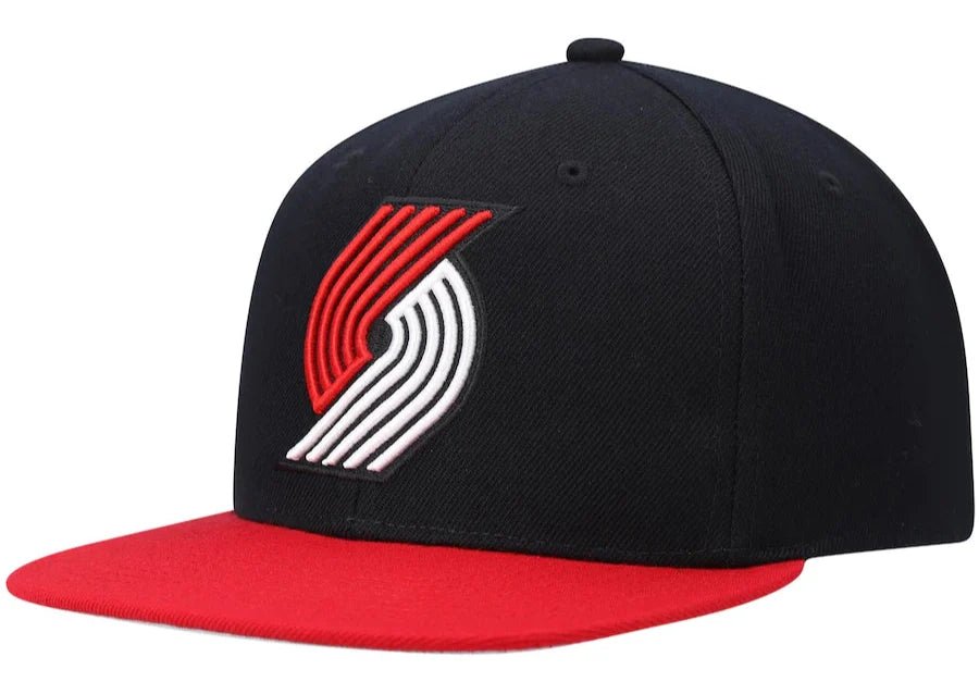 Portland Trail Blazers 2-Tone 2.0 Red Mitchell & Ness Snapback Hat product image 1, provided for visual reference and