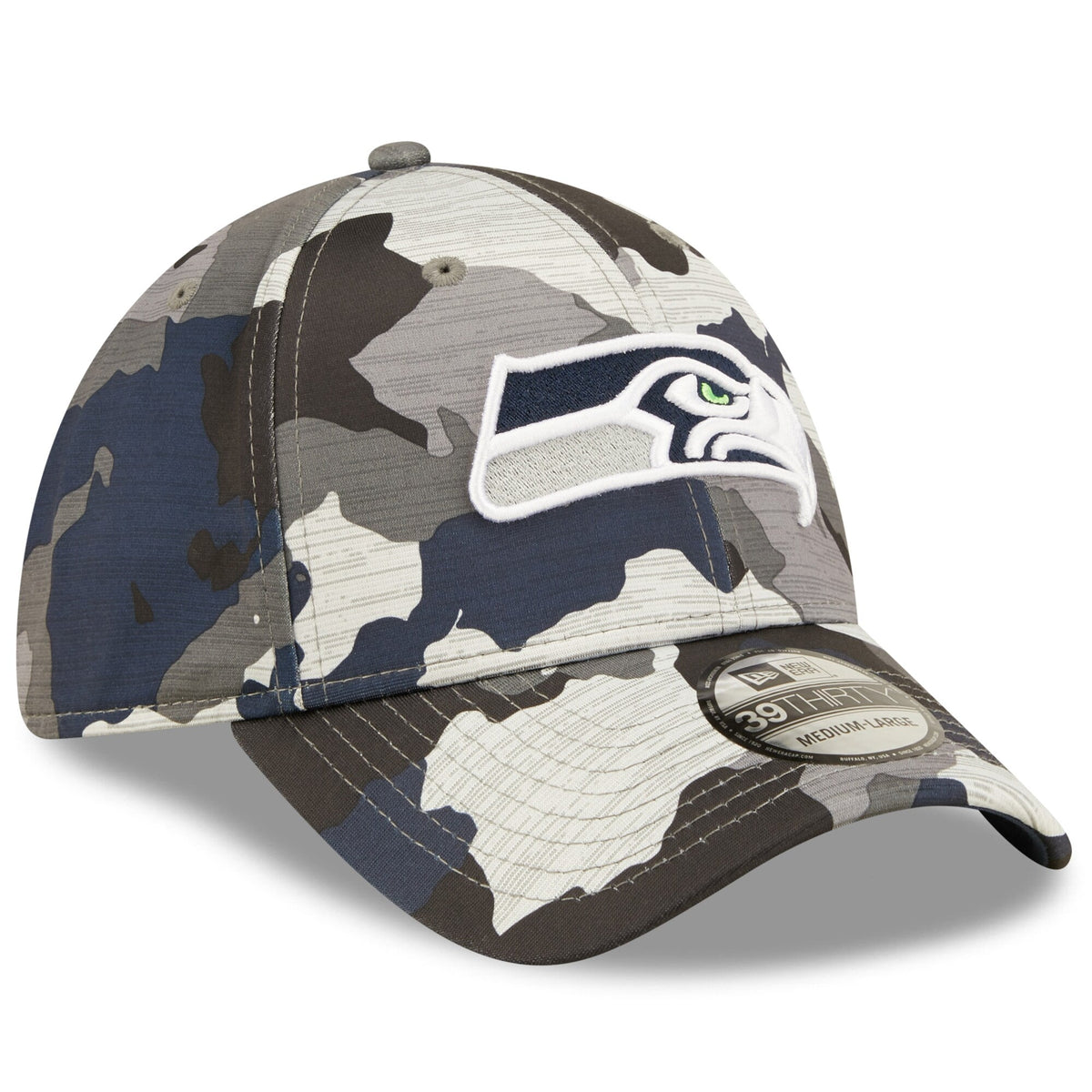 Seattle Seahawks New Era Camo 2022 NFL Training Camp Official 39THIRTY Flex Hat for Men product image 3, provided for visual