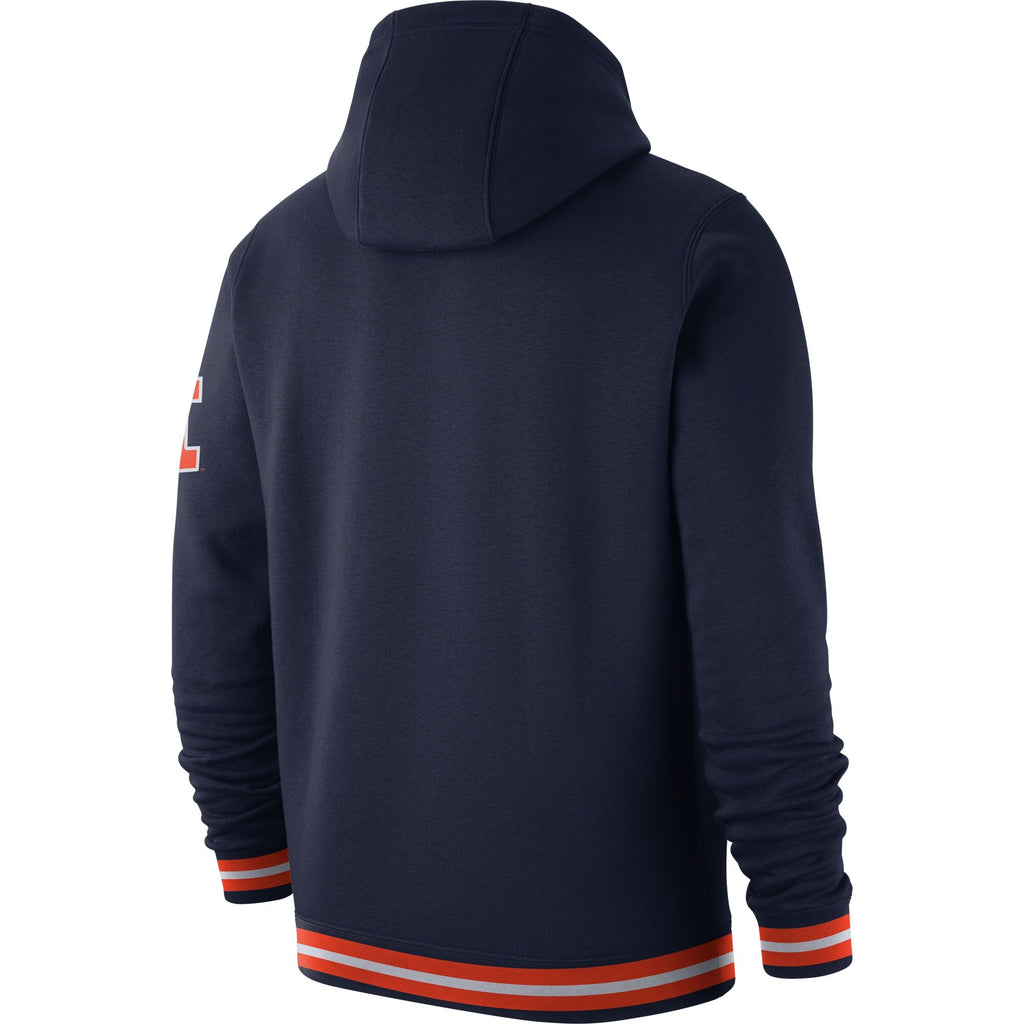 Nike Navy Illinois Fighting Illini Retro Pullover Hoodie for Men product image 3, provided for visual reference and product