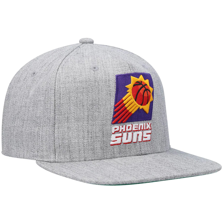 Phoenix Suns HWC Gray Heather 2.0 Mitchell & Ness Snapback Hat product image 3, provided for visual reference and product