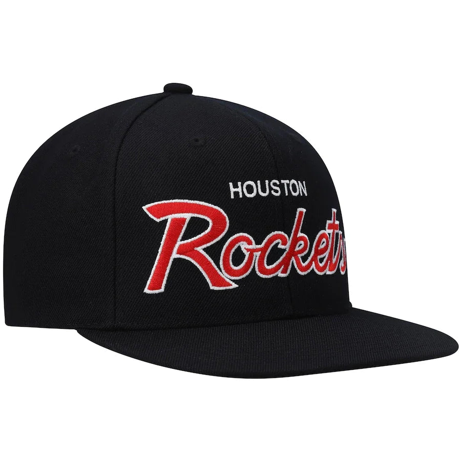 Houston Rockets Team Script 2.0 Mitchell & Ness Snapback Hat product image 3, provided for visual reference and product