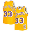 Youth Los Angeles Lakers Kareen Abdul-Jabbar Mitchell & Ness Gold 1984-85 Hardwood Classics Swingman Jersey product image 1,