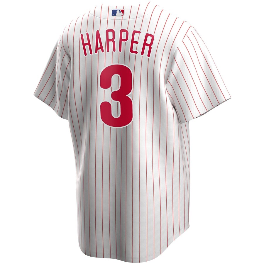 Philadelphia Phillies Bryce Harper Nike White Home Replica Player Jersey for Men product image 3, provided for visual