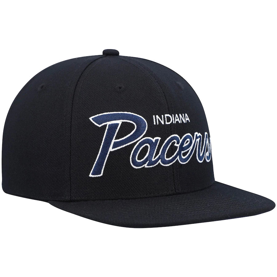 Indiana Pacers Team Script 2.0 Mitchell & Ness Snapback Hat product image 3, provided for visual reference and product