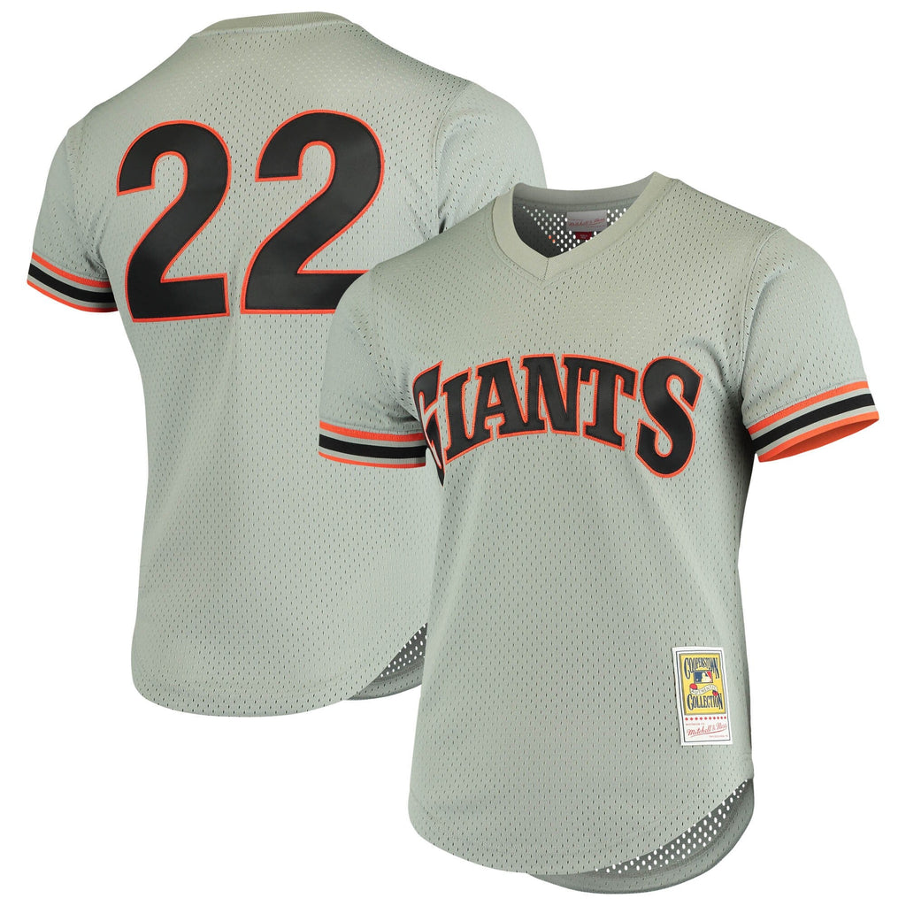 San Francisco Giants Will Clark Mitchell & Ness Gray Cooperstown Collection Mesh Batting Practice Jersey for Men product