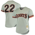 San Francisco Giants Will Clark Mitchell & Ness Gray Cooperstown Collection Mesh Batting Practice Jersey for Men product