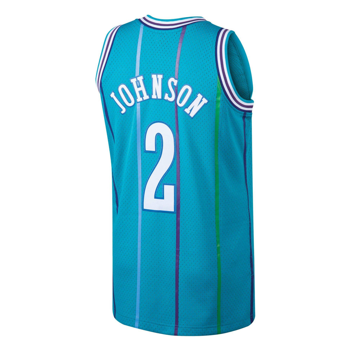 Mitchell & Ness Larry Johnson Charlotte Hornets Teal 1992-93 Hardwood Classics Swingman Jersey for Men product image 3,