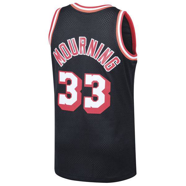 Miami Heat Alonzo Mourning Mitchell & Ness Black 1996-97 Hardwood Classics Swingman Jersey for Men product image 3, provided