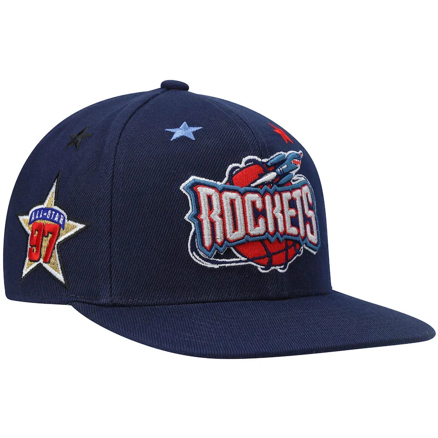 Houston Rockets NBA 97 Top Star HWC Navy Mitchell & Ness Snapback Hat product image 3, provided for visual reference and