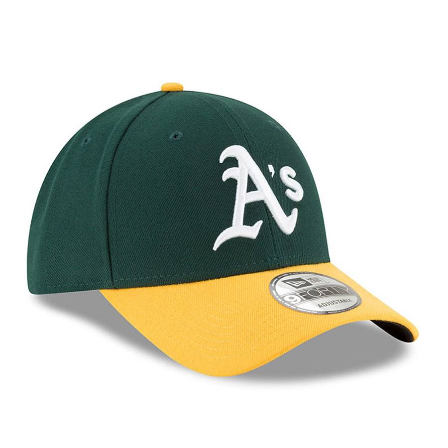 Oakland Athletics New Era Green League 9FORTY Adjustable Hat for Men product image 3, provided for visual reference and