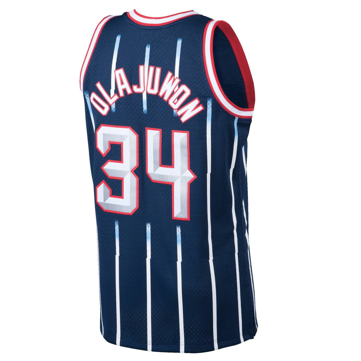 Houston Rockets Hakeem Olajuwon Mitchell & Ness Navy 1996-97 Hardwood Classics Swingman Jersey for Men product image 3,