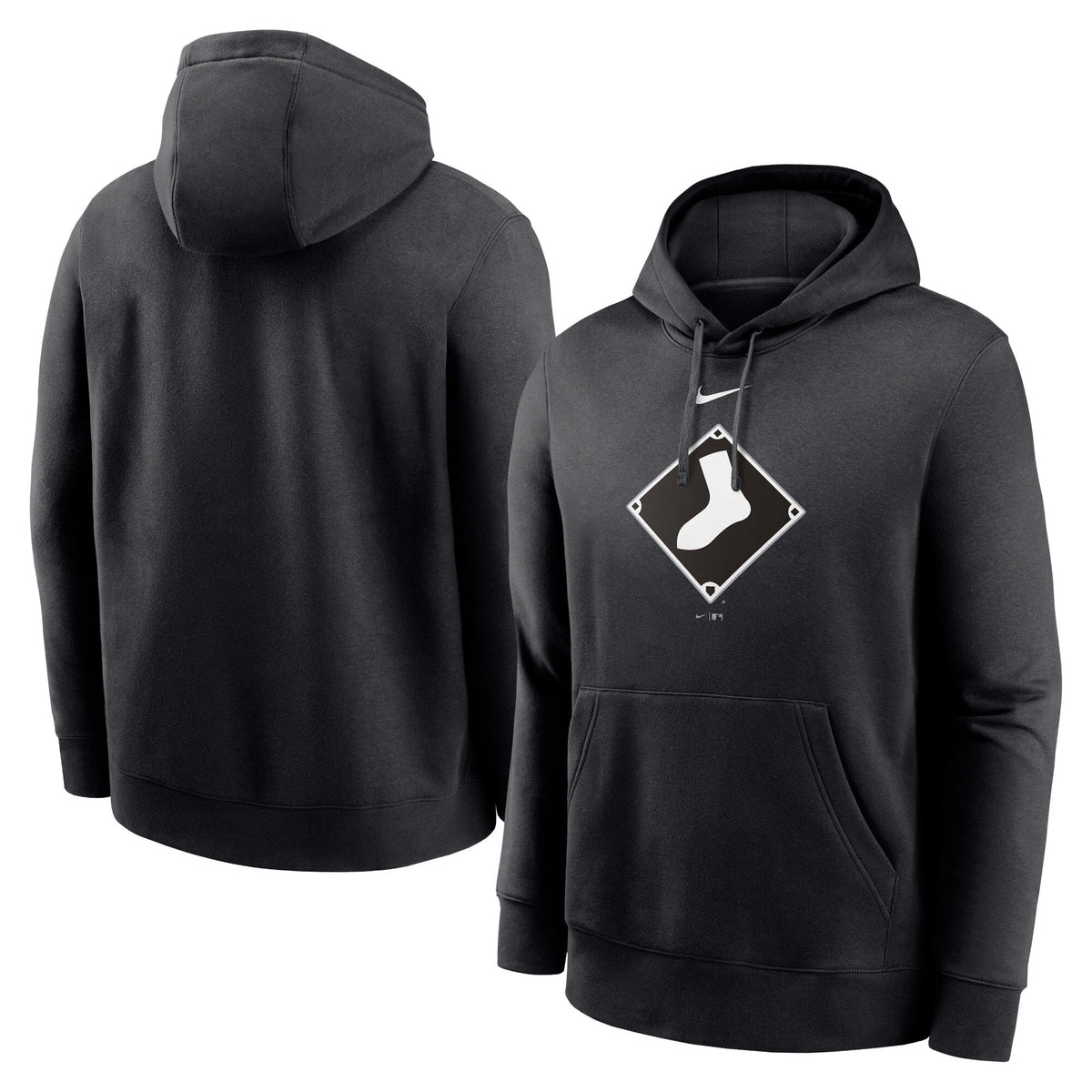 Chicago White Sox Nike Alternate Logo Club Pullover Hoodie - Black product image 1, provided for visual reference and