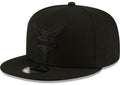 Charlotte Hornets New Era Black On Black Color Pack 9FIFTY Snapback Hat for Men product image 1, provided for visual