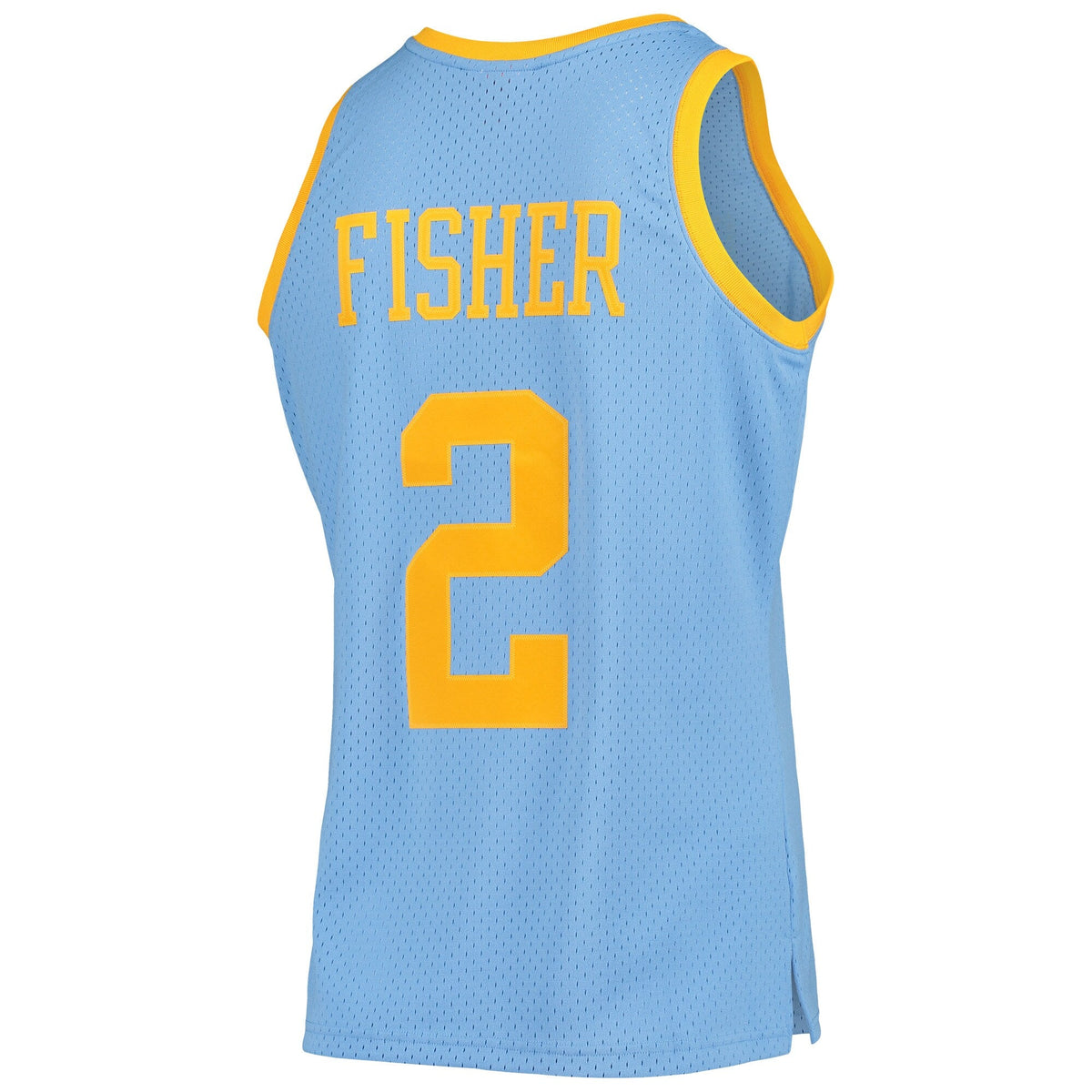 Los Angeles Lakers Derek Fisher Mitchell & Ness Powder Blue 2001-02 Hardwood Classics Swingman Jersey for Men product image