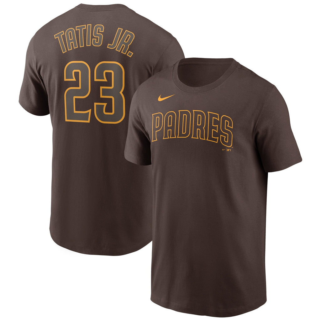 Fernando Tatis Jr. San Diego Padres Nike Brown Name & Number T-Shirt for Men product image 1, provided for visual reference